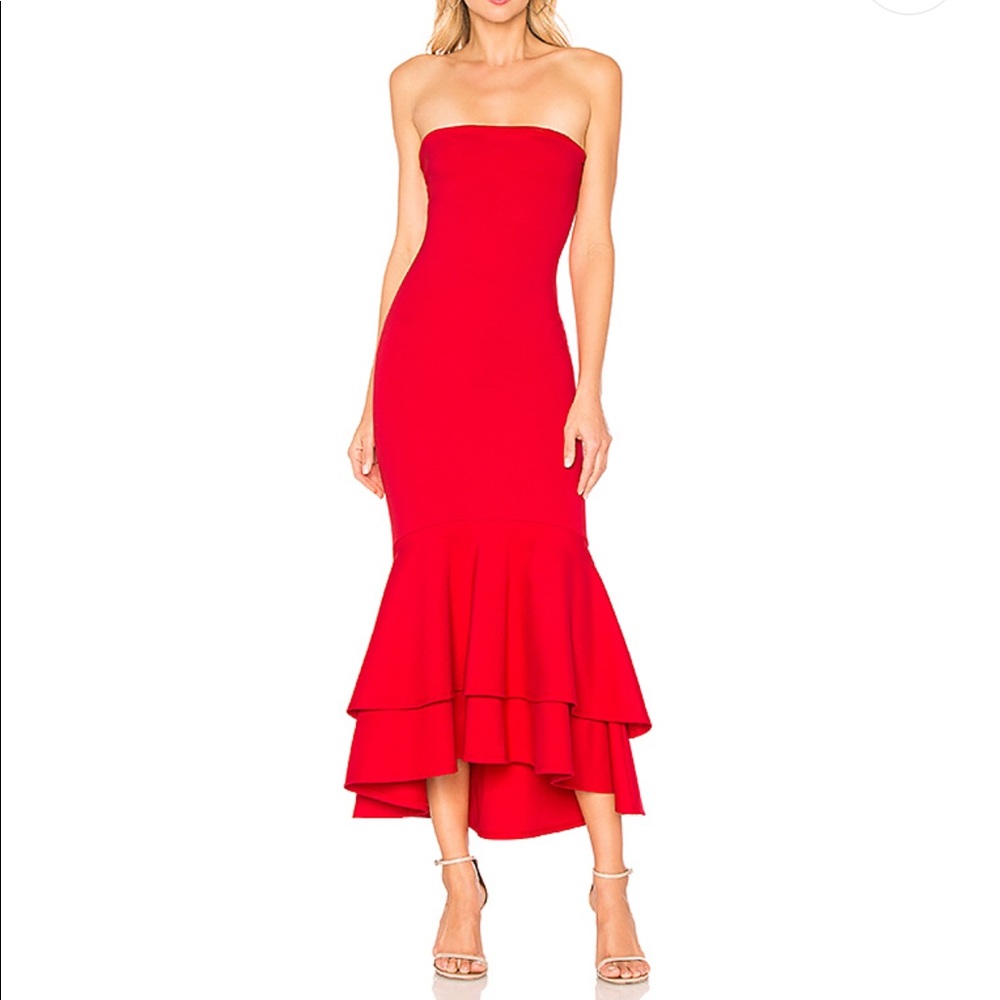 Red lovers and friends midi dress
